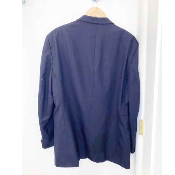 BURBERRY 💯 Wool Navy Blazer with Gold logo buttons SZ: 44R - Picture 16 of 16